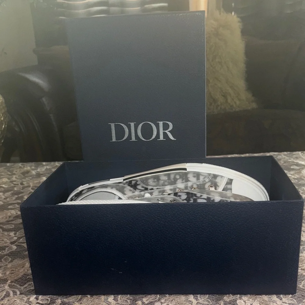 Dior Monochrome Sneakers in Elegant Black & White Gently Used. Men’s EU 47/14 US - Picture 2 of 15